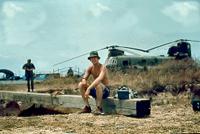 Ken with Chinook Helicopter in Background